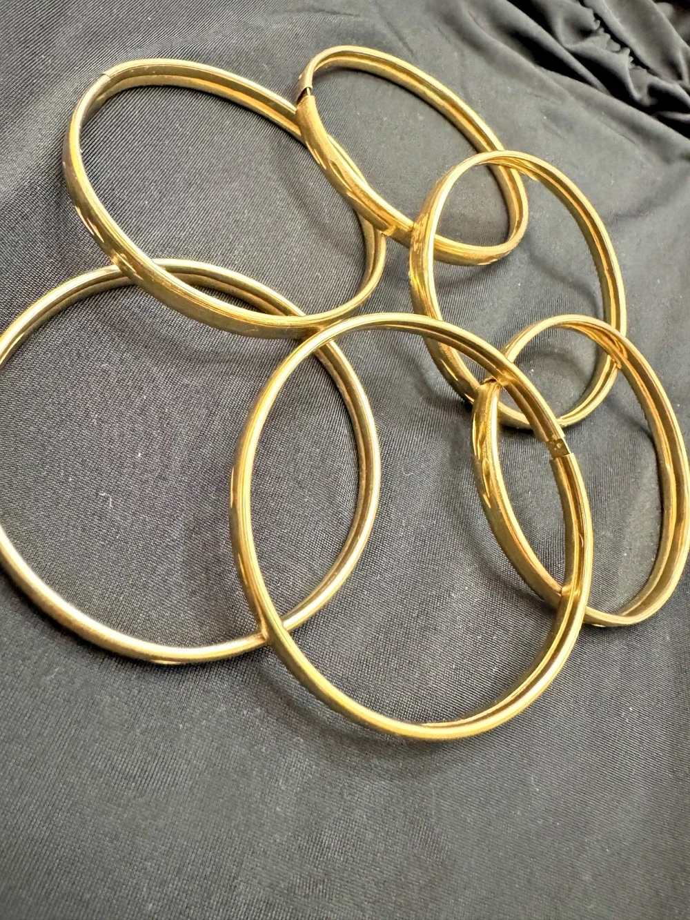 Set of 6 Gold Filled 14K Vintage Kids' Bangle Bracelets: Ages 1 to 5 Years